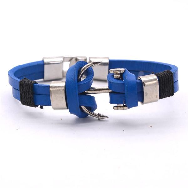 

2016 новый шарм европейский стиль кожаный якорь браслет цепь браслет старинные мужчины браслет ювелирные изделия мужчины приветствуют ювелир