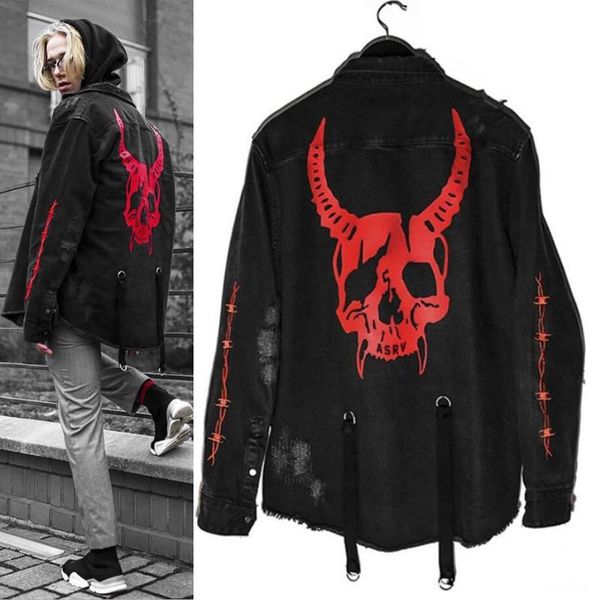 

new fashion mens denim jacket coat jean jackets destroyed coats ripped jacket hip hop men men coat, Black;brown