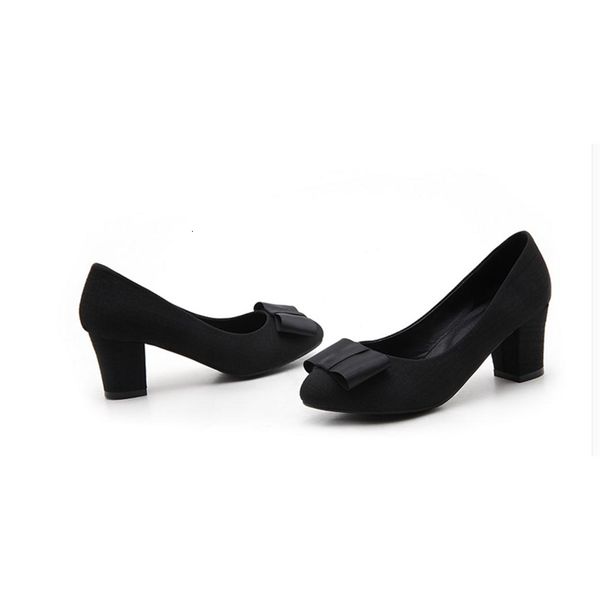 

2021 send spring new style coarse middle heel women single shoes szpy, Black