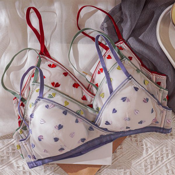 

female underwear transparent bra set women lace push up lingerie femme bralette fox gathered bra & brief sets embroidery c1211, Black;white