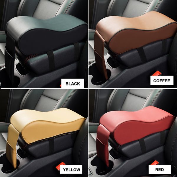 

leather car central armrest pad black auto center console arm rest seat box mat cushion pillow cover vehicle protective styling
