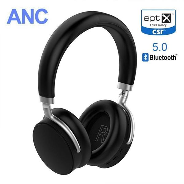 

vikefon anc bluetooth 5.0 headphone aptx low latency wireless earphone for airplane active noise cancelling headset big 400mah1