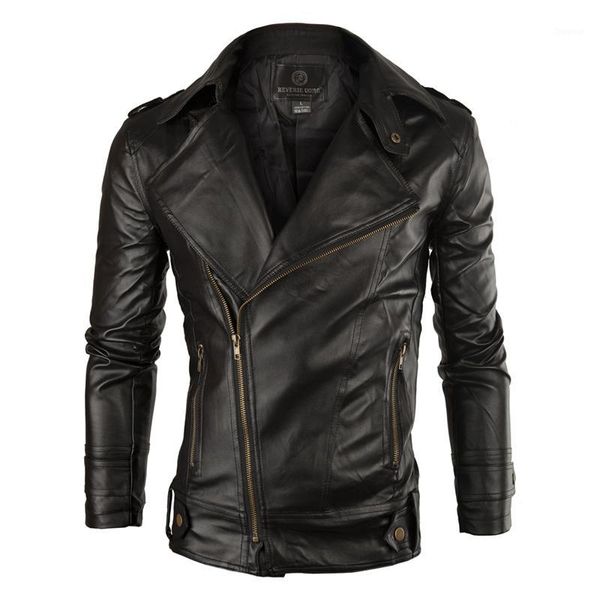 

men's jackets wholesale leather jacket men 2021 fashion slim fit motorcycle biker casual jaqueta de couro veste cuir homme 1401, Black;brown