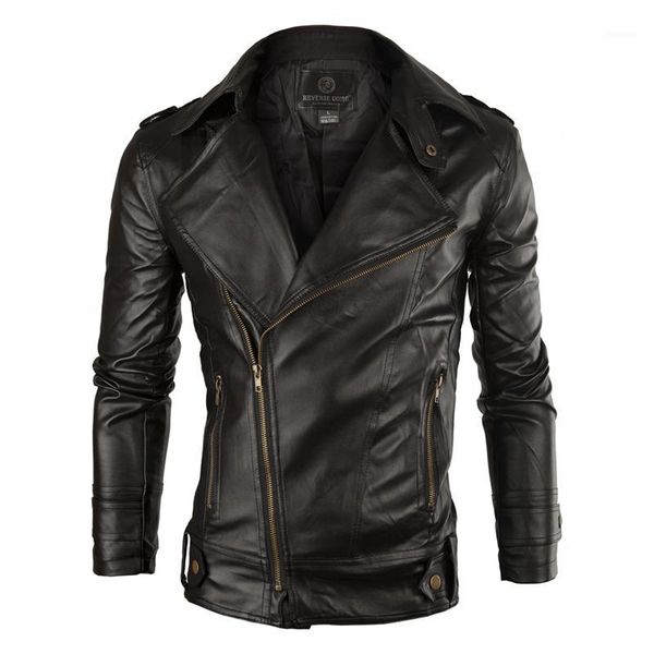 Herrenjacken Großhandel Lederjacke Männer 2021 Mode Slim Fit Motorrad Biker Casual Jaqueta de Couro Veste Cuir Homme 1401