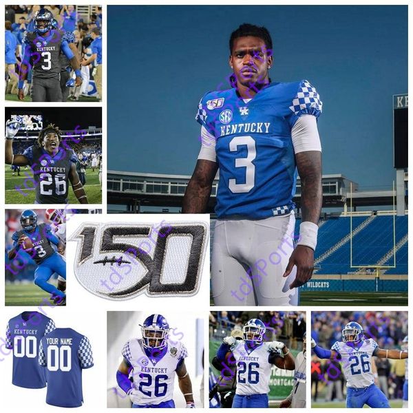 

ncaa kentucky wildcats college football jerseys 20 kavosiey smoke 85 bryce oliver 12 chance poore 22 chris oats josh allen custom stitched, Black