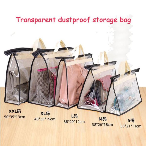 

storage bags transparent dust protection bag wardrobe partition rack cabinets holder organizers