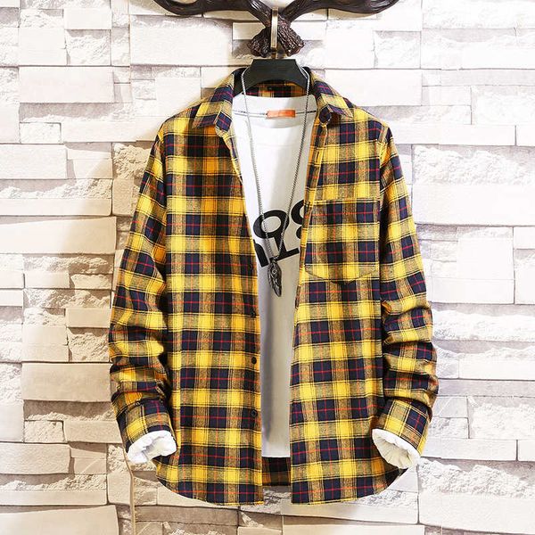 

running activity spring style, young large size shirt, men's casual plaid long sleeve shirt, White;black