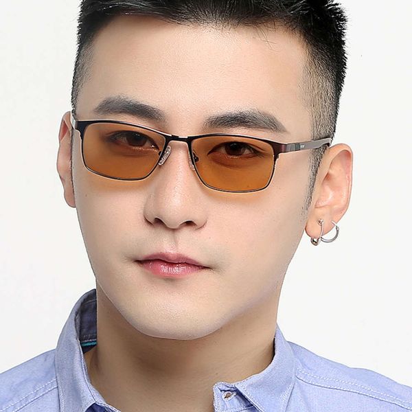 

grey color changing glasses tea men's computer eye protection full frame finished myopia sunglasses flat lens sunglasses 1018, White;black