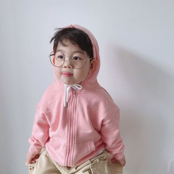 

drs q bao new family products in 2020 spring and autumn candy children's cardigan boys' hooded long sve sweater, Black