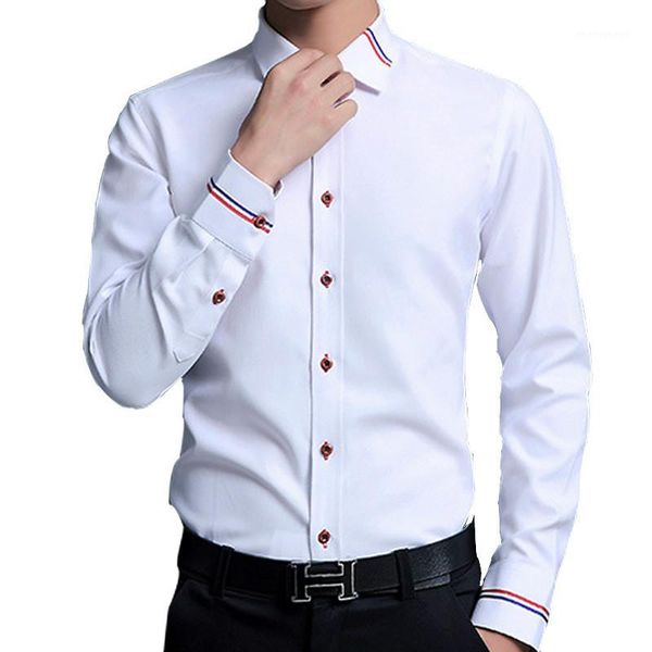 

oxford dress shirt men 5xl business casual mens long sleeve shirts office slim fit formal camisa white blue pink fashion1, White;black