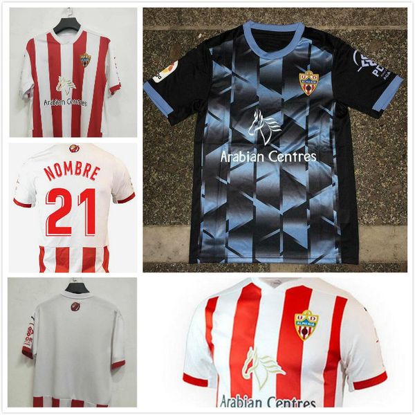 

20 21 ud almeria home away soccer jerseys 2020 21 f. villalba corpas juan ibiza c. de la hoz appiah petrovic lazo nombre ud almería jerseys, Black
