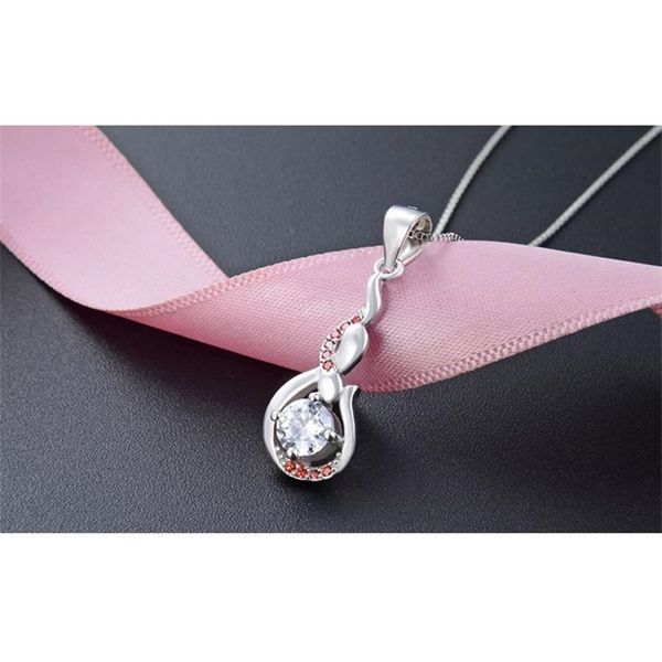 

valentine's day gift s925 sterling for necklaces cz necklace silver water drop pendants dds2153