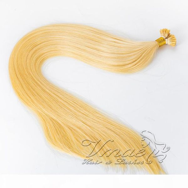 

vmae 1g strand keratin glue human hair 100g #1b #613 straight 18 inch double drawn i tip pre-bonded human hair extensions, Black