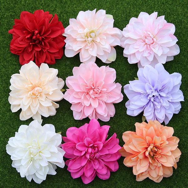 

10PCS/lot Big Artificial Dahlia Flower Head 14CM Dia Silk Flower Wedding Flowers Wall DIY Flores Party Home Decorative Wholesale