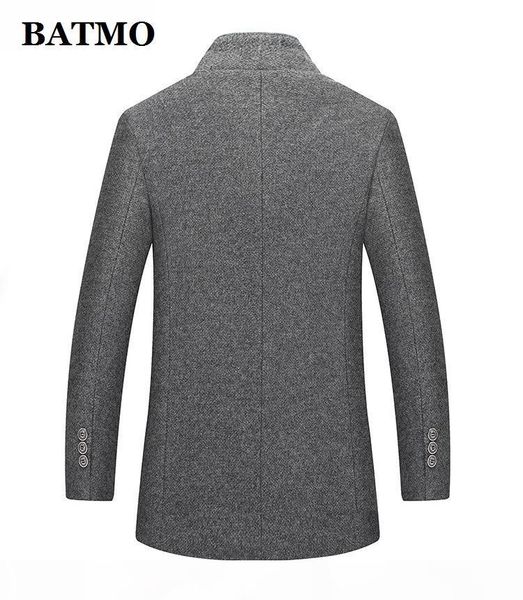 

batmo 2019 new arrival autumn&winter wool casual trench coat men,men's wool jackets plus-size 1225, Black