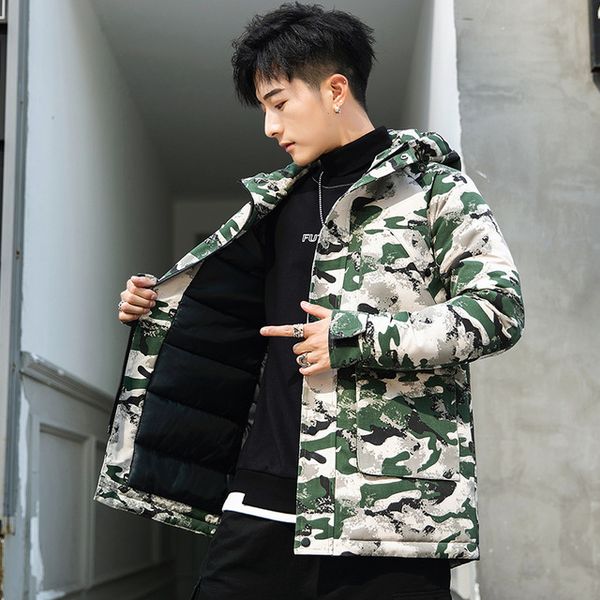 

winter parka jassen chaquetas hooded manteau cotton jacket coat letter print autumn plus size outerwear young man clothing coats, Black