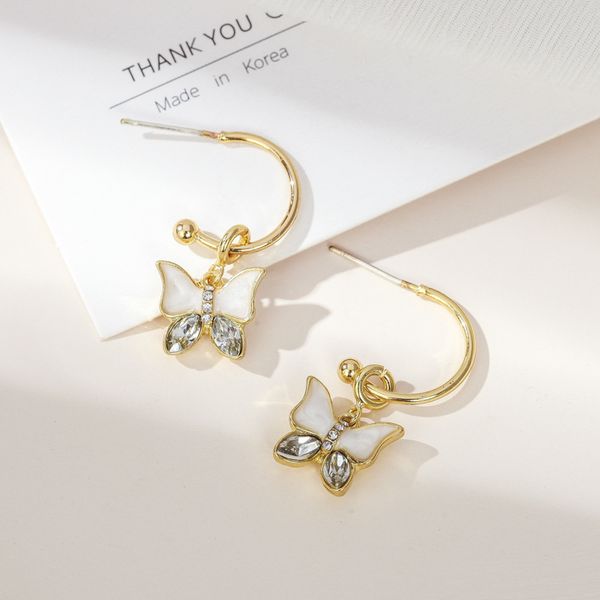 

npkds creativity luxury gold color zircon butterfly women earrings fashion jewelry lady earring gifts party, Golden