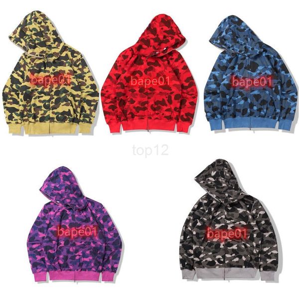 

hoodies mens designer men women stylist jacket hoodie camouflage print sweatshirts for male 6 colors, Black