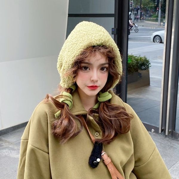 Cappello di peluche, versione coreana autunnale e invernale da donna, tutti i tipi di Baotou alla moda, paraorecchie dolce e adorabile, caldo e di velluto Y201024