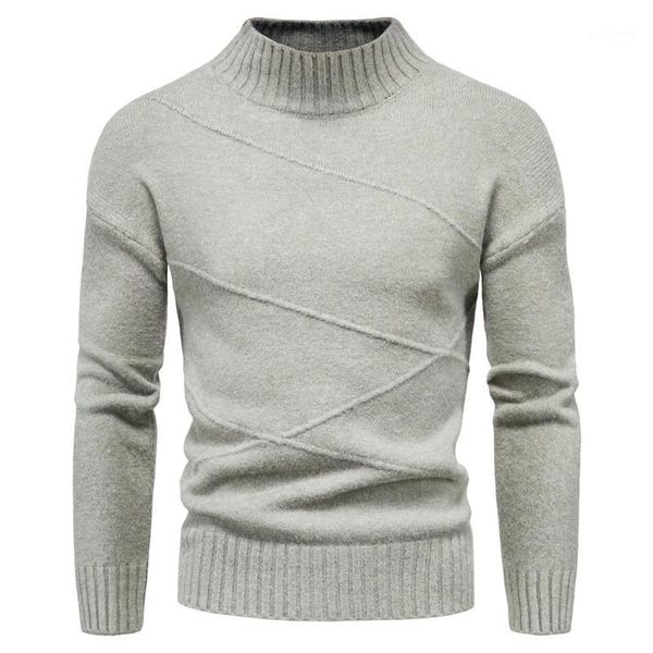 

autumn winter men's sweater men's semi turtleneck plain color casual sweater slim-fit brand knit pullover1, White;black