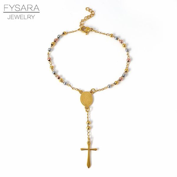 

fysara trendy the chsared chesared cross bract для женщин мужчины ювелирные изделия из нержавеющей стали браслеты из нержавеющей стали золот, Black