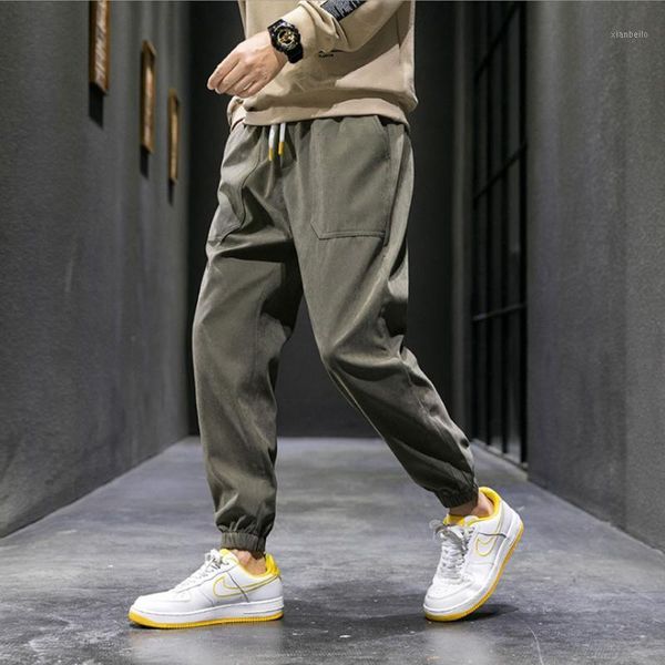 

spring new loose casual pants men's all-match nine-point beam pants men's harem1, Black