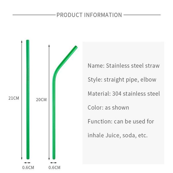 

10 colors metal drinking straw 4/8pcs reusable 304 stainless steel straws with brush for juice milk bar drinkware a jllmwr