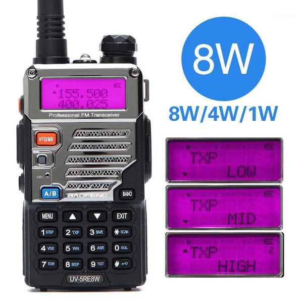 

baofeng uv-5re 8w walkie talkie 10km dual band uv 5re two-way radio vox handheld long range portable hunting radio1