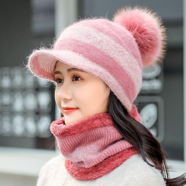 

winter mother hat women warm thick outdoor riding hats gorras stripes beanie cap for women, Blue;gray