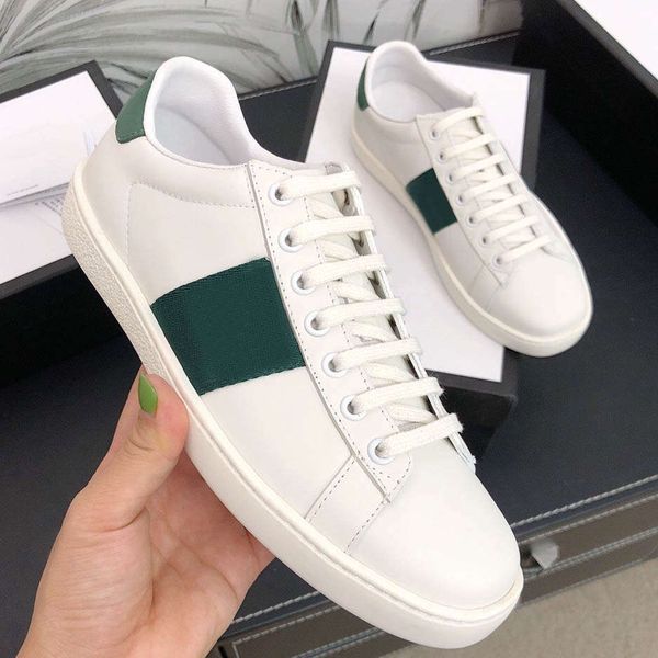 

2021 men women casual shoes trendy sneakers skateboarding shoes ace bee embroidery leisure athletic fitness with box ienbel high quality, Black;white