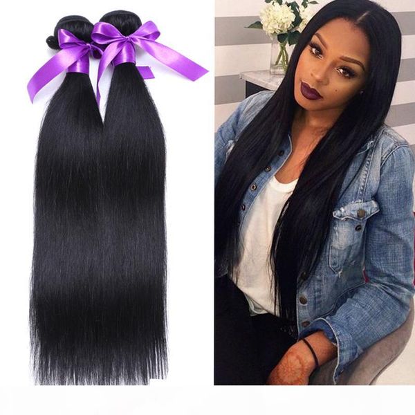 

grade 9a brazilian virgin hair straight 4pcs unprocessed brazilian human hair weave virgin hair straight wefts 100g pcs brazilian weft, Black