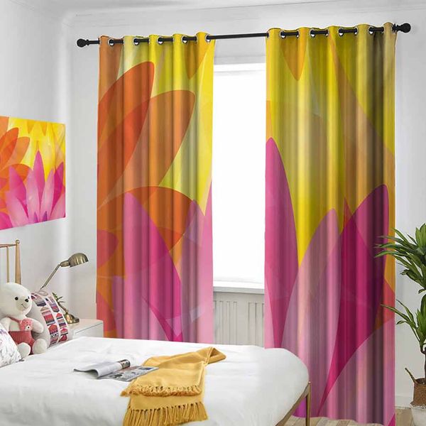 

thermal insulated room darkening window shade colorful floral composition with blossoming leaves botany curtain