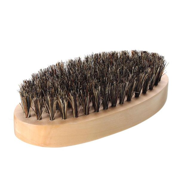 

natural boar bristle beard shaving brush for men bamboo face massage to comb beards and mustache facial hair clean tool wmtmuk, Silver