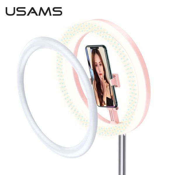 

usams rechargeable fill flash adjustable lamp selfie ring light for smart phones