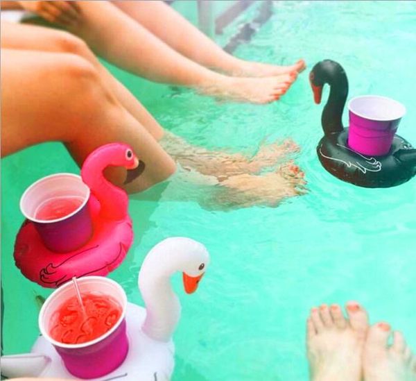 

cup colors swan inflatable holder swimming 3 pool float bathing pool drink holder toy party decoration bar coasters