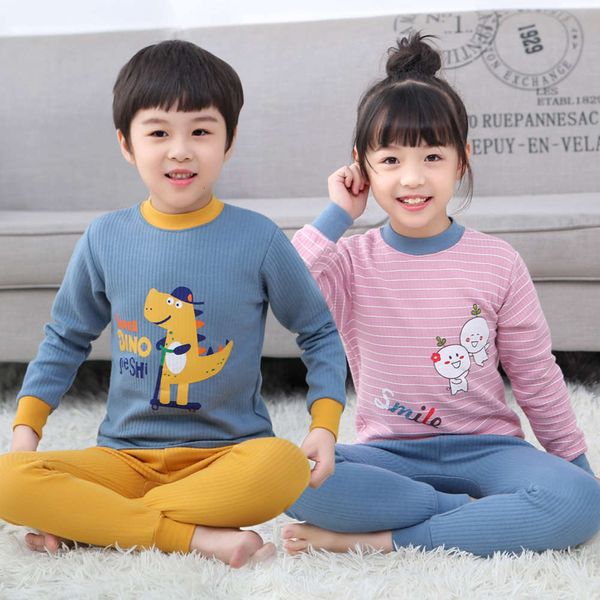 

winter children's pajamas thickened new men's and women's autumn suit, Blue;red