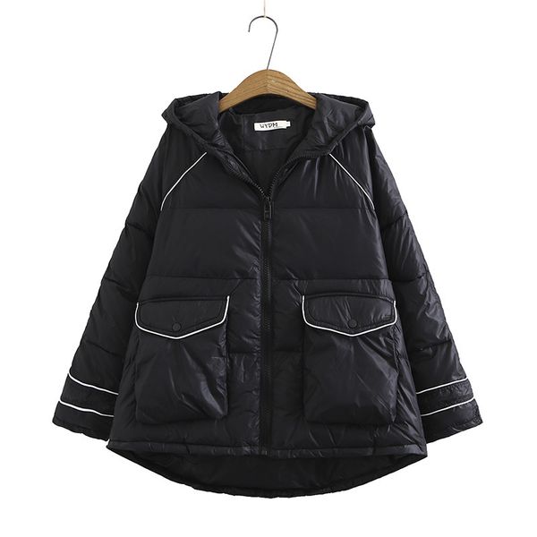 

new high-quality 2020 jacket with hood fashionable women's jackets warm winter woman casual clothes parkas btxs, Black