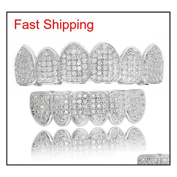 

hip hop micro zircons gold teeth grillz bottom grills dental mouth punk teeth caps cosplay party tooth r qylmfz nana_shop, Silver