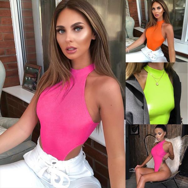 

2019 sexy bodysuit топ женщины леди без рукавов сплошной bodycon партия клуб бодивый комбинезон пляжная одежда лето кутарные рубашки, Black;white