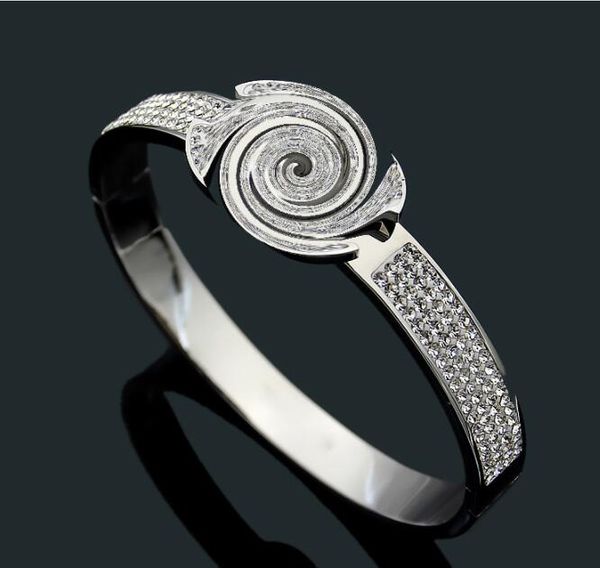 

letter ch zircon rose gold and white simple jewelry bracelets & bangle for women and girls with box, Golden;silver