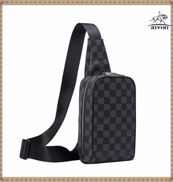 

роскошные мужчины женщины проверяют шаблон слинг сумки сундук кожаные спортивные кроссбиевые сумка мужская грудная грудь грудью