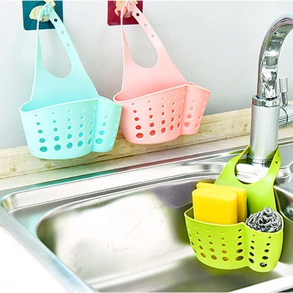 

bath accessory set portable kitchen dish cloth sponge storage bag sink holder soap home hanging drain basket tools