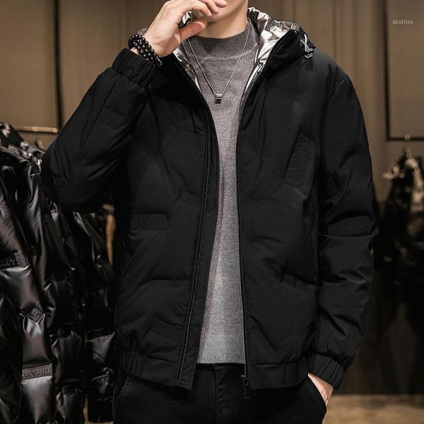 

men's down & parkas jacket han edition fixtures in the thin man with thick winter coat 2021 men long short logo1, Black