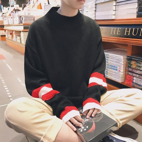 

2020 japanese retro style printed sweater crew neck korean trend couple male white loose clothes new listing1, White;black