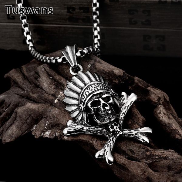 

винтажный панк-череп рисунок 316l кулон из нержавеющей стали 316l для мужчин мужской готические украшения аксессуары оптом 2018 new jlliij, Bronze;silver