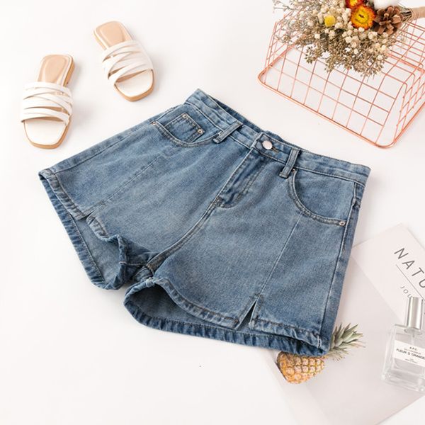 

new summer retro woman high waist denim short casual pocket button decorate ventilation jeans jvda, White;black