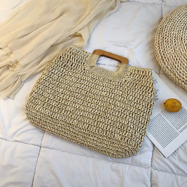 

hbp non-brand beach straw bag portable summer women's korean street fashion leisure holiday simple handmade bag 1 sport.0018