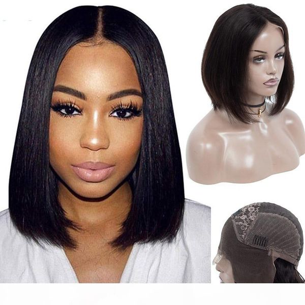 

peruvian 100% human hair 613# blonde lace front wigs bob silky straight natural color 8-18inch straight virgin hair lace wigs bob, Black;brown