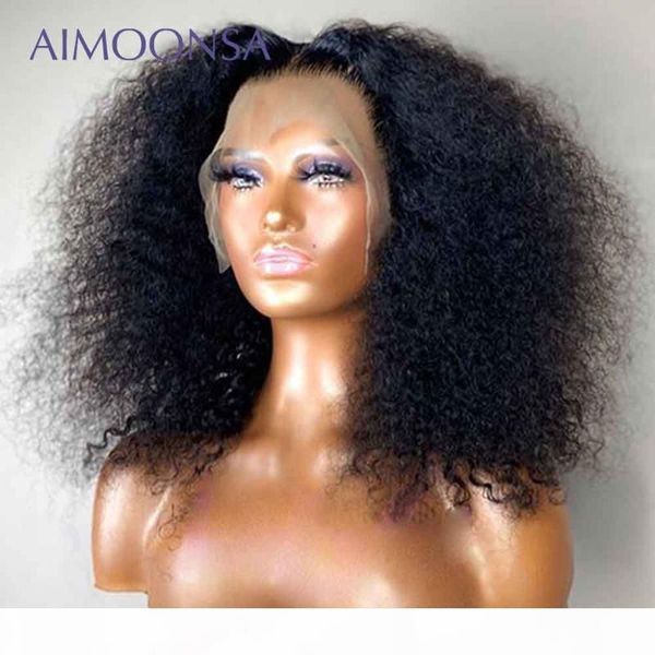 

kinky curly wig lace front wigs 13x6 full lace human hair wigs 360 frontal wig glueless full preplucked remy 130%, Black;brown