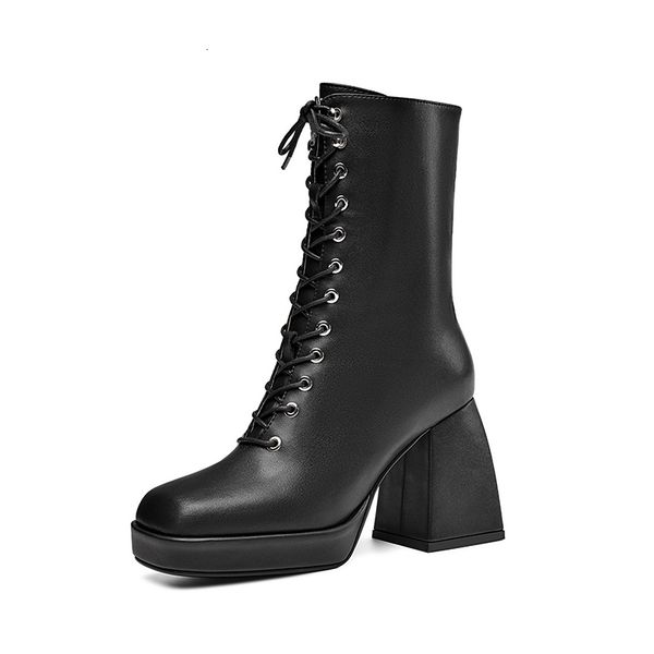 

selling 2021 women's of natural ladies short autumn and winter heels curly-tied boots u0at, Black